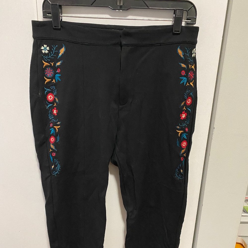 ModCloth Floral Embroidered pants